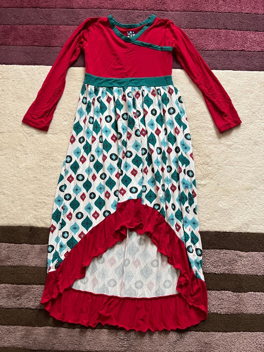 Kickee Pants Holiday Hi-Low Dress - Size 6/8